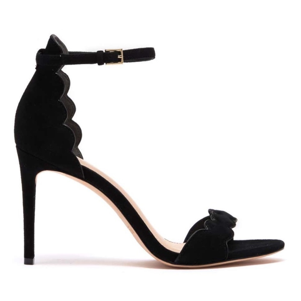 Rachel Zoe Womens Ava Ankle Strap Kidskin Suede Stiletto Sandals Black‎ NEW $258